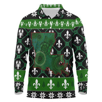 Louisiana USA Symbols Pattern Christmas Long Sleeve Polo Shirt Xmas Holiday Patterns - Wonder Print Shop
