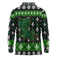 Louisiana USA Symbols Pattern Christmas Long Sleeve Polo Shirt Xmas Holiday Patterns - Wonder Print Shop