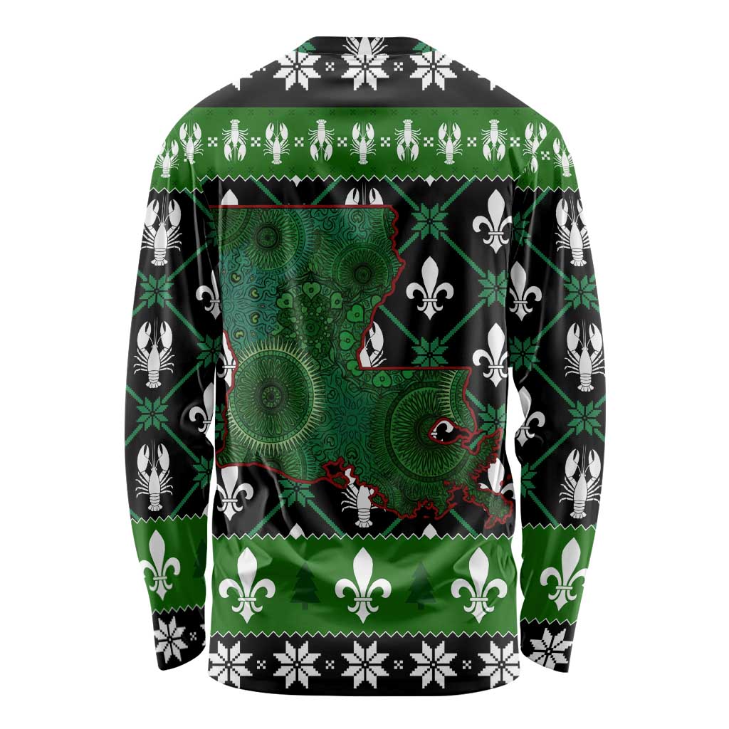 Louisiana USA Symbols Pattern Christmas Long Sleeve Shirt Xmas Holiday Patterns - Wonder Print Shop