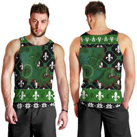 Louisiana USA Symbols Pattern Christmas Men Tank Top Xmas Holiday Patterns - Wonder Print Shop