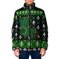 Louisiana USA Symbols Pattern Christmas Padded Jacket Xmas Holiday Patterns - Wonder Print Shop