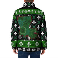 Louisiana USA Symbols Pattern Christmas Padded Jacket Xmas Holiday Patterns - Wonder Print Shop