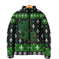 Louisiana USA Symbols Pattern Christmas Padded Jacket Xmas Holiday Patterns - Wonder Print Shop