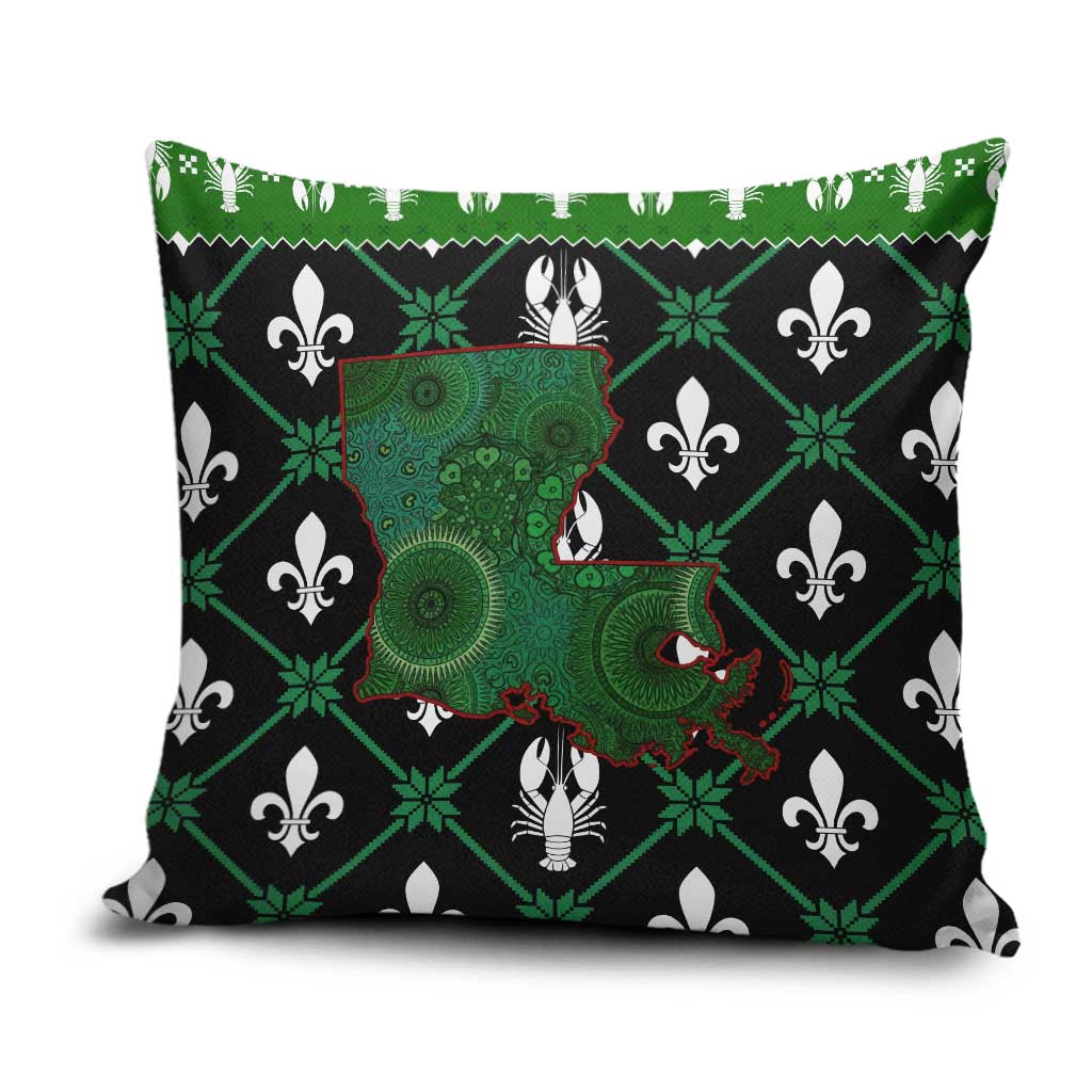 Louisiana USA Symbols Pattern Christmas Pillow Cover Xmas Holiday Patterns - Wonder Print Shop