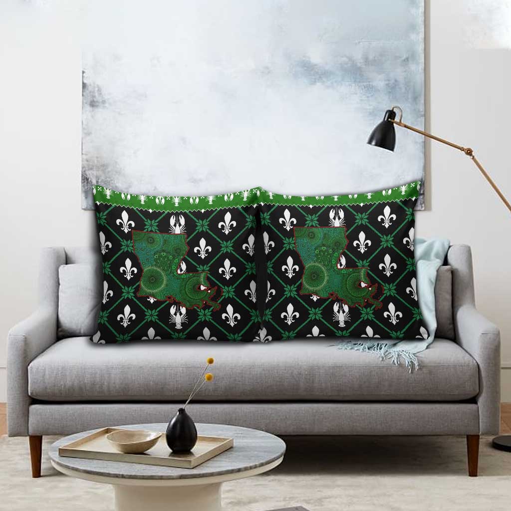 Louisiana USA Symbols Pattern Christmas Pillow Cover Xmas Holiday Patterns - Wonder Print Shop
