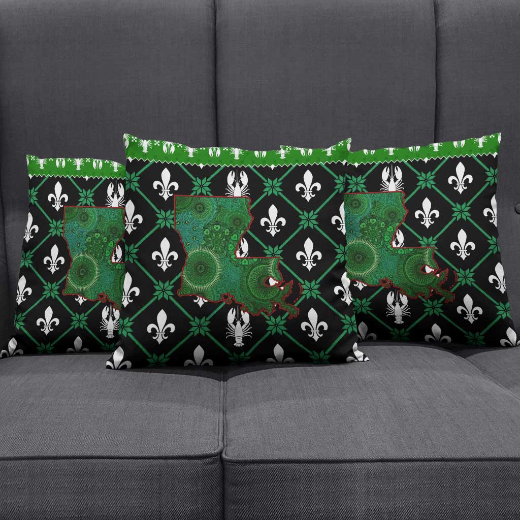 Louisiana USA Symbols Pattern Christmas Pillow Cover Xmas Holiday Patterns - Wonder Print Shop