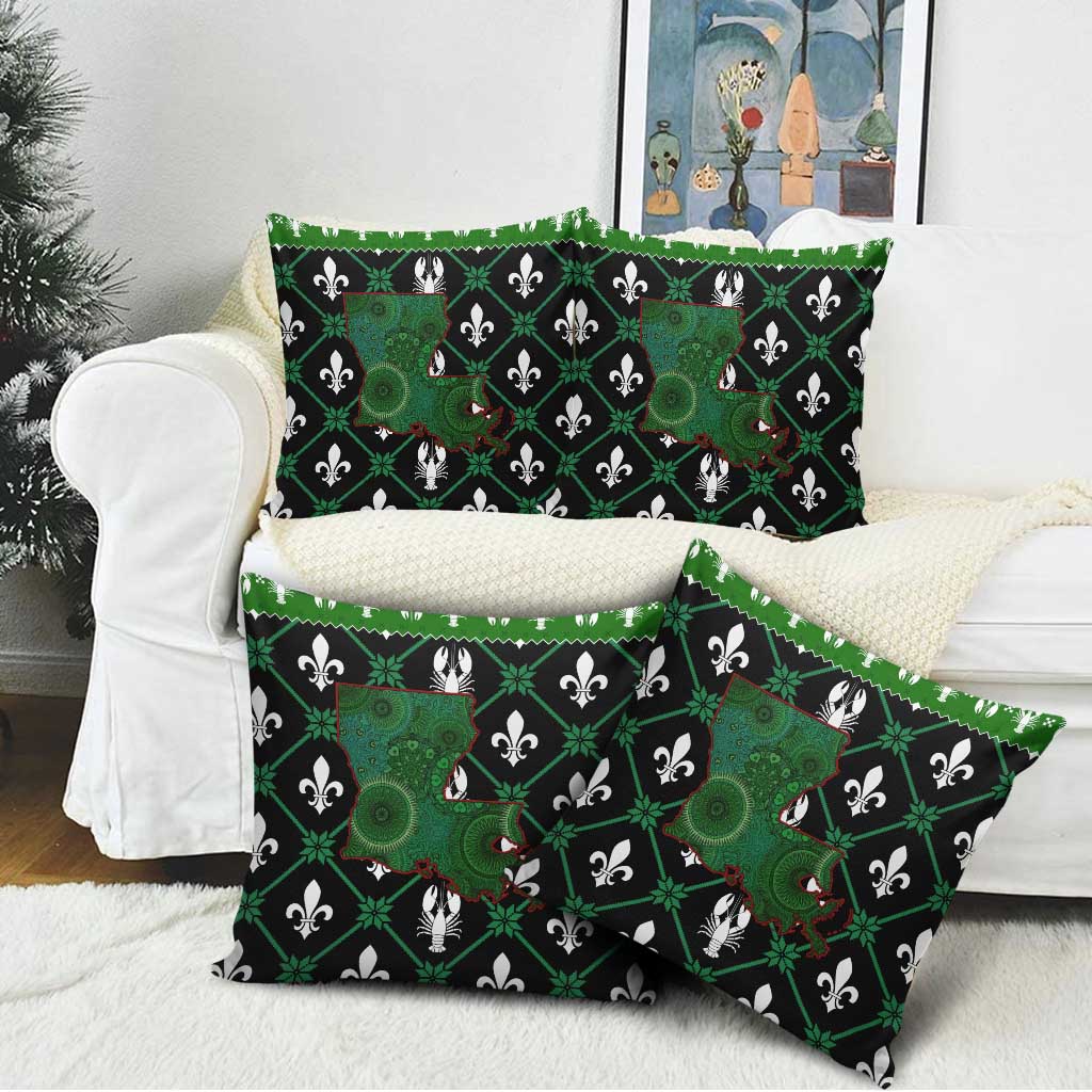 Louisiana USA Symbols Pattern Christmas Pillow Cover Xmas Holiday Patterns - Wonder Print Shop