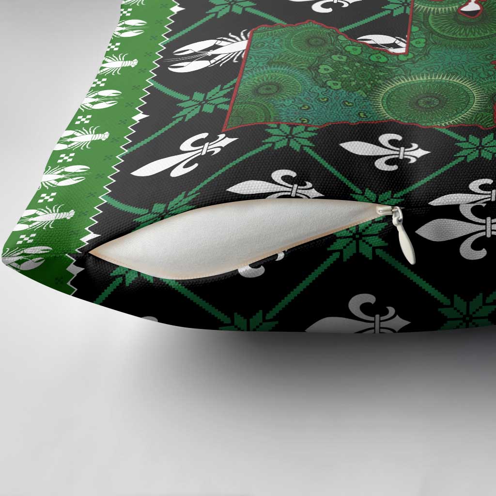 Louisiana USA Symbols Pattern Christmas Pillow Cover Xmas Holiday Patterns - Wonder Print Shop