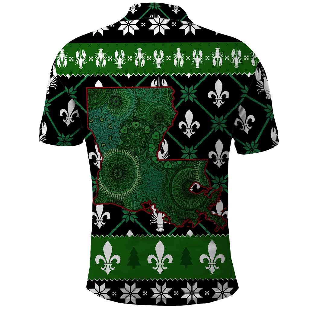Louisiana USA Symbols Pattern Christmas Polo Shirt Xmas Holiday Patterns - Wonder Print Shop