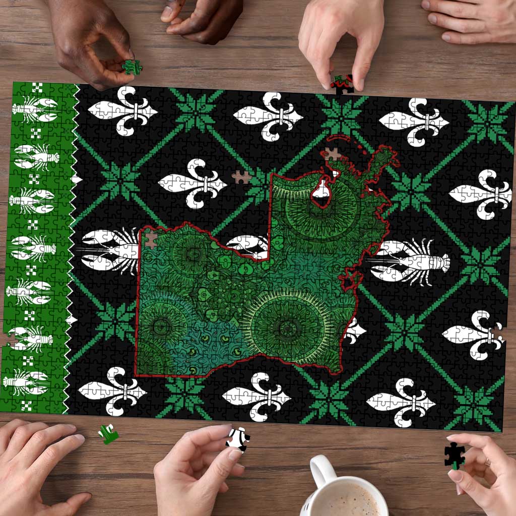 Louisiana USA Symbols Pattern Christmas Puzzle Xmas Holiday Patterns - Wonder Print Shop