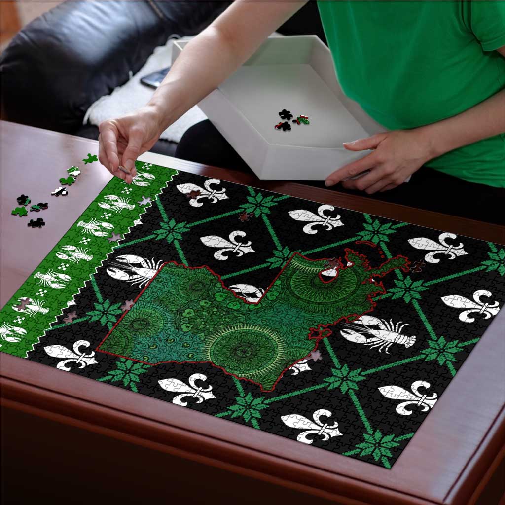 Louisiana USA Symbols Pattern Christmas Puzzle Xmas Holiday Patterns - Wonder Print Shop