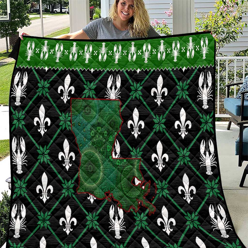 Louisiana USA Symbols Pattern Christmas Quilt Xmas Holiday Patterns - Wonder Print Shop