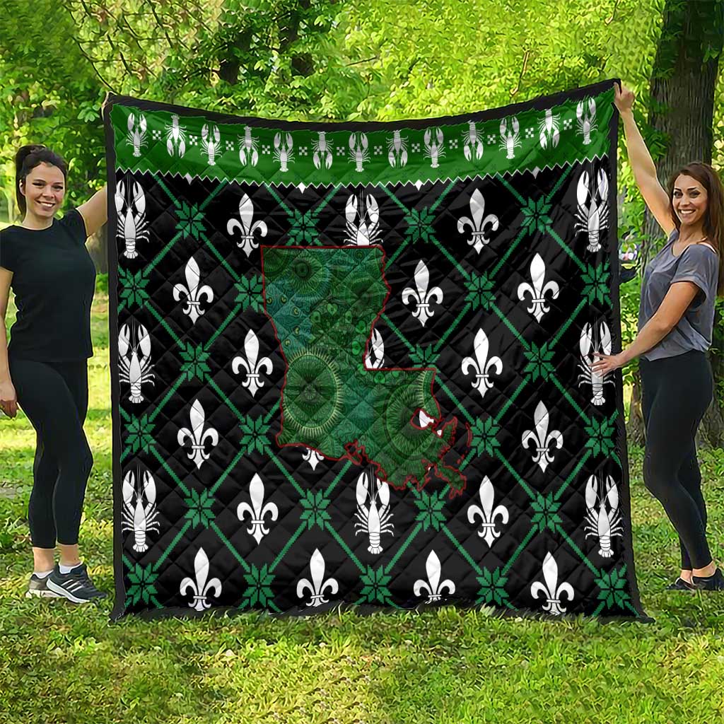 Louisiana USA Symbols Pattern Christmas Quilt Xmas Holiday Patterns - Wonder Print Shop