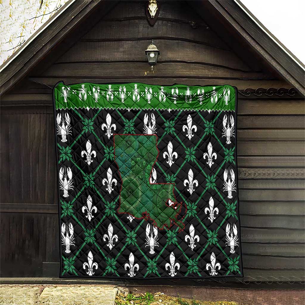 Louisiana USA Symbols Pattern Christmas Quilt Xmas Holiday Patterns - Wonder Print Shop