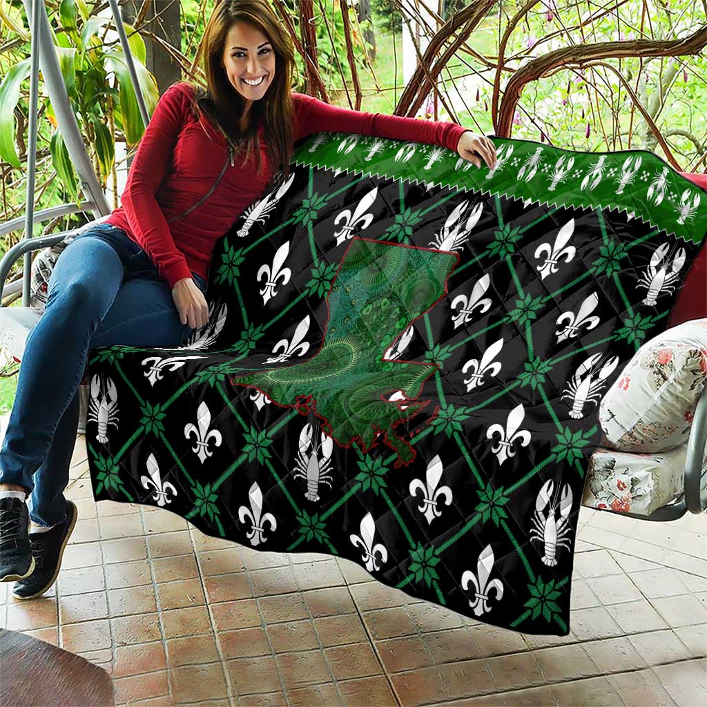 Louisiana USA Symbols Pattern Christmas Quilt Xmas Holiday Patterns - Wonder Print Shop