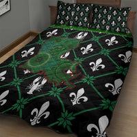 Louisiana USA Symbols Pattern Christmas Quilt Bed Set Xmas Holiday Patterns - Wonder Print Shop