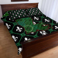 Louisiana USA Symbols Pattern Christmas Quilt Bed Set Xmas Holiday Patterns - Wonder Print Shop