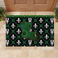 Louisiana USA Symbols Pattern Christmas Rubber Doormat Xmas Holiday Patterns - Wonder Print Shop