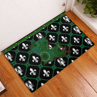 Louisiana USA Symbols Pattern Christmas Rubber Doormat Xmas Holiday Patterns - Wonder Print Shop