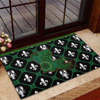 Louisiana USA Symbols Pattern Christmas Rubber Doormat Xmas Holiday Patterns - Wonder Print Shop