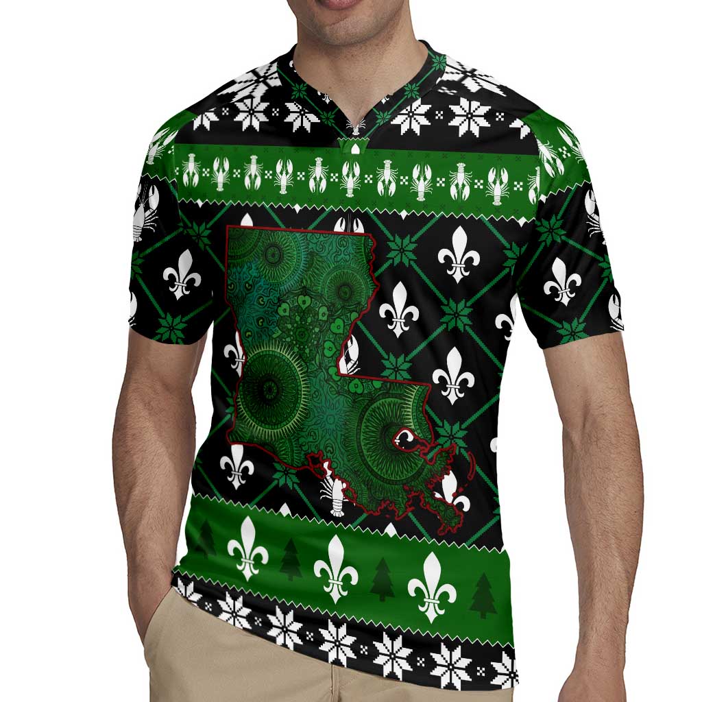 Louisiana USA Symbols Pattern Christmas Rugby Jersey Xmas Holiday Patterns - Wonder Print Shop
