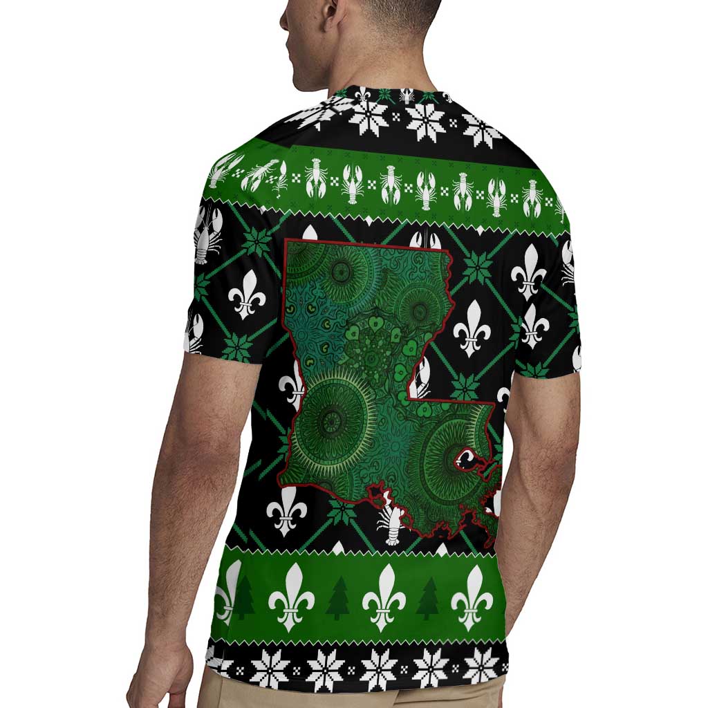 Louisiana USA Symbols Pattern Christmas Rugby Jersey Xmas Holiday Patterns - Wonder Print Shop