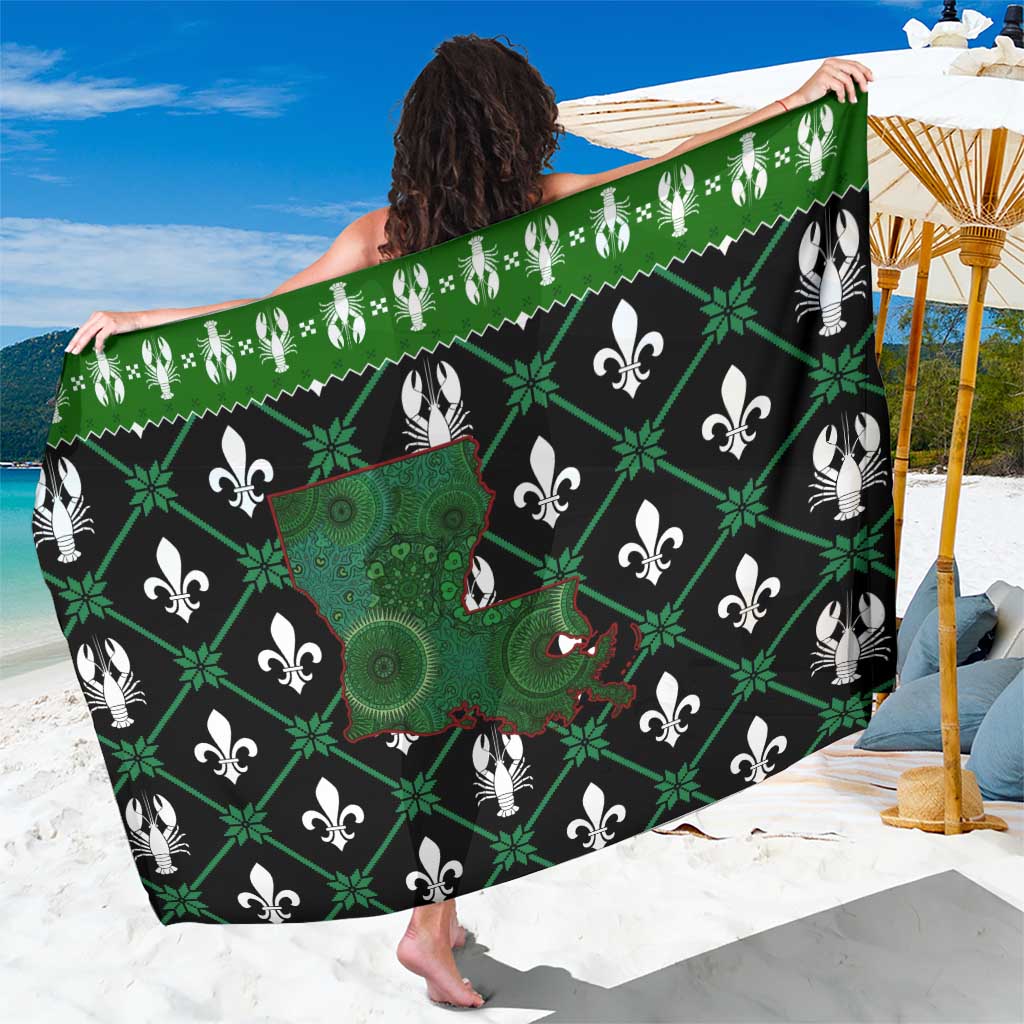 Louisiana USA Symbols Pattern Christmas Sarong Xmas Holiday Patterns - Wonder Print Shop