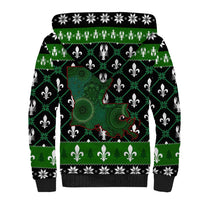 Louisiana USA Symbols Pattern Christmas Sherpa Hoodie Xmas Holiday Patterns - Wonder Print Shop