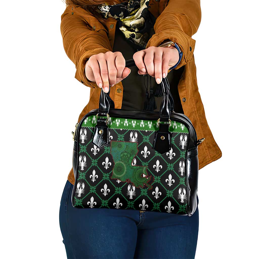 Louisiana USA Symbols Pattern Christmas Shoulder Handbag Xmas Holiday Patterns - Wonder Print Shop