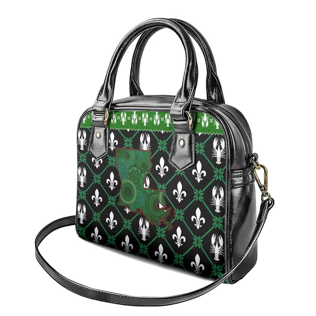 Louisiana USA Symbols Pattern Christmas Shoulder Handbag Xmas Holiday Patterns - Wonder Print Shop