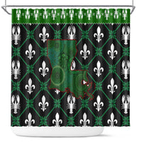 Louisiana USA Symbols Pattern Christmas Shower Curtain Xmas Holiday Patterns - Wonder Print Shop
