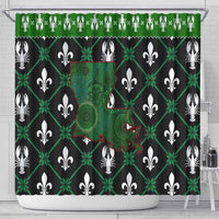 Louisiana USA Symbols Pattern Christmas Shower Curtain Xmas Holiday Patterns - Wonder Print Shop