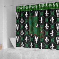 Louisiana USA Symbols Pattern Christmas Shower Curtain Xmas Holiday Patterns - Wonder Print Shop