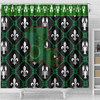 Louisiana USA Symbols Pattern Christmas Shower Curtain Xmas Holiday Patterns - Wonder Print Shop