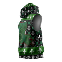 Louisiana USA Symbols Pattern Christmas Sleeveless Hoodie Xmas Holiday Patterns - Wonder Print Shop
