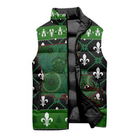 Louisiana USA Symbols Pattern Christmas Sleeveless Puffer Jacket Xmas Holiday Patterns - Wonder Print Shop