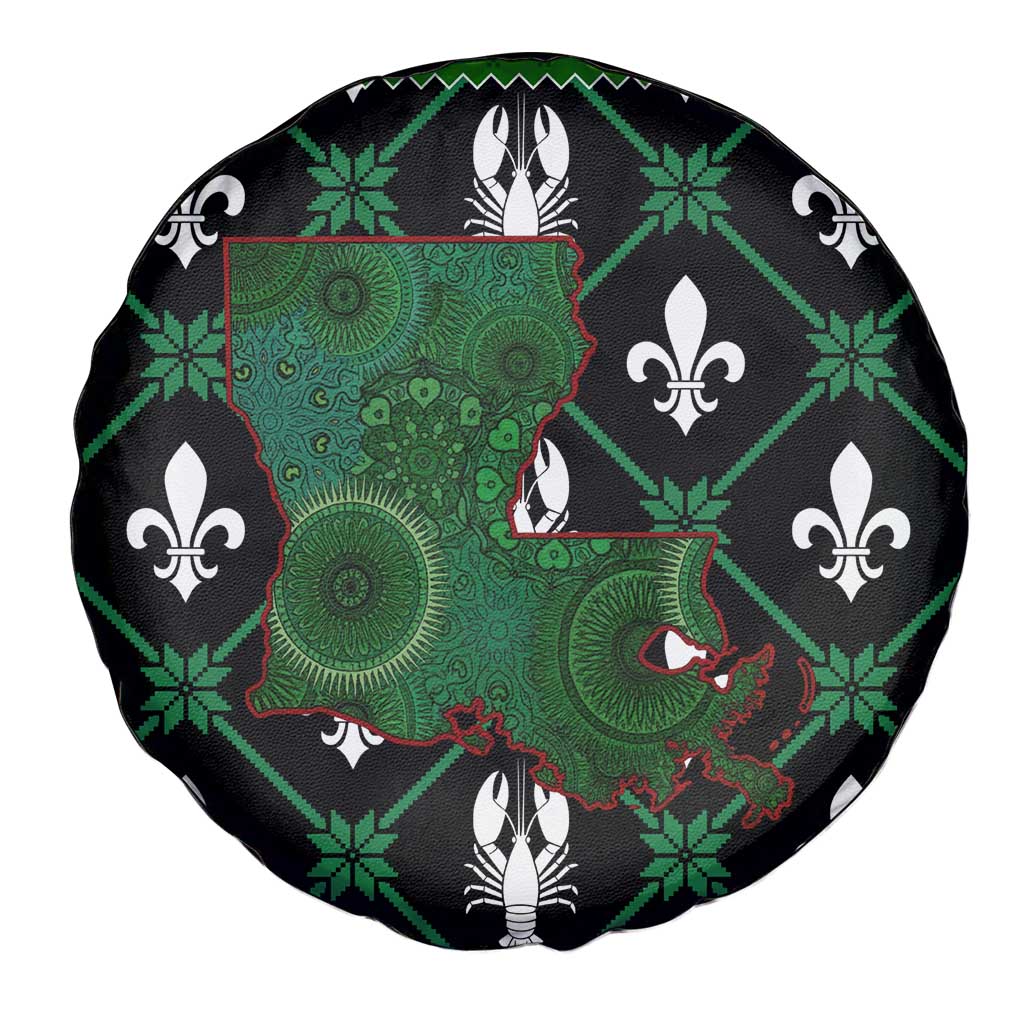 Louisiana USA Symbols Pattern Christmas Spare Tire Cover Xmas Holiday Patterns - Wonder Print Shop