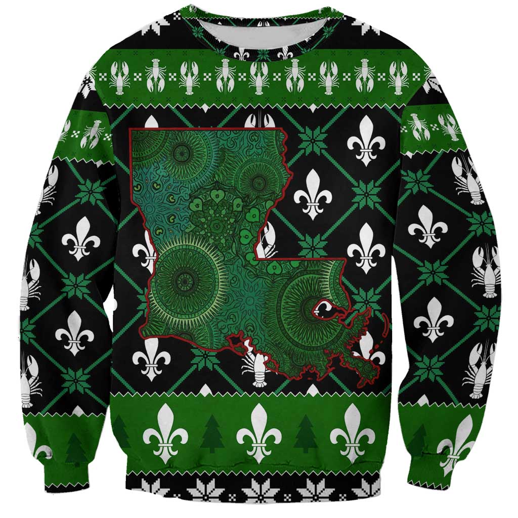 Louisiana USA Symbols Pattern Christmas Sweatshirt Xmas Holiday Patterns - Wonder Print Shop