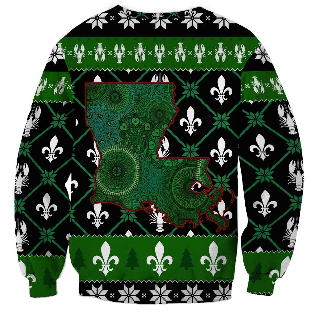 Louisiana USA Symbols Pattern Christmas Sweatshirt Xmas Holiday Patterns - Wonder Print Shop