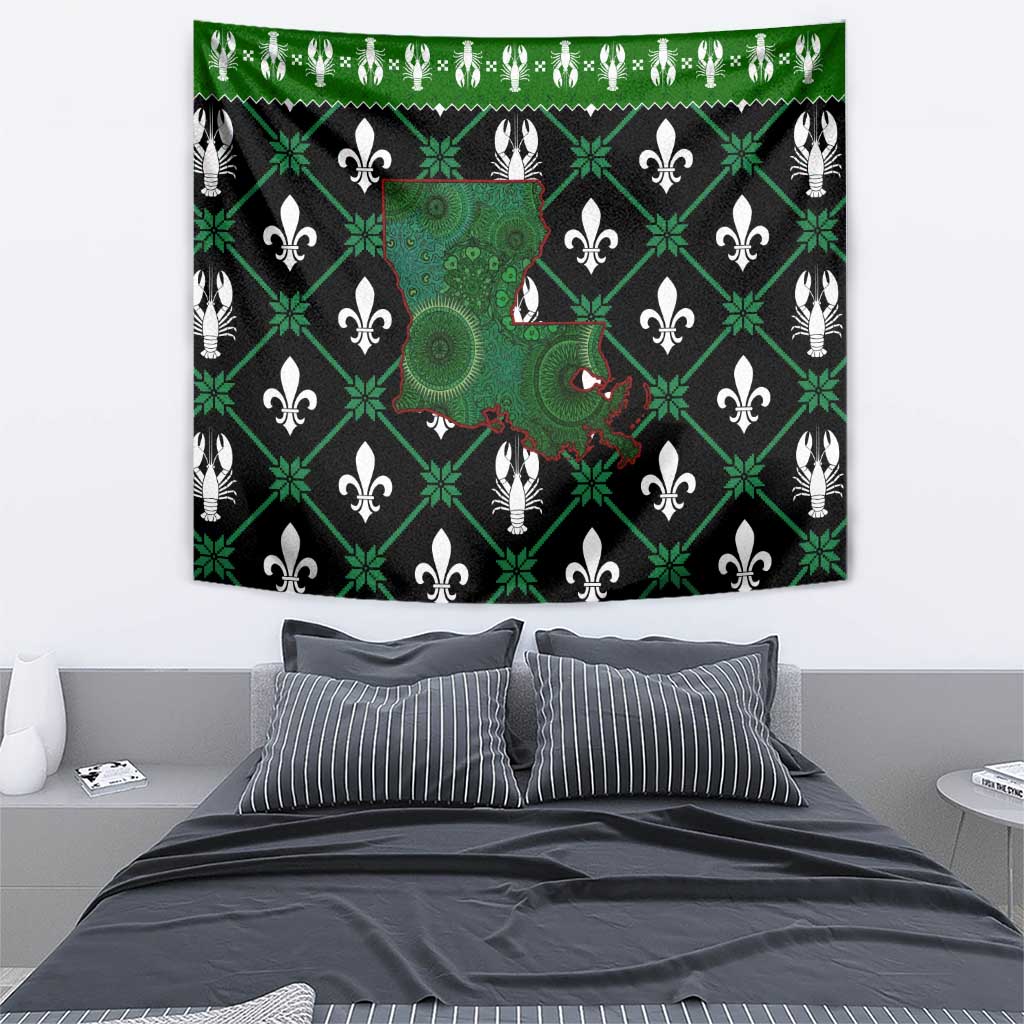 Louisiana USA Symbols Pattern Christmas Tapestry Xmas Holiday Patterns - Wonder Print Shop