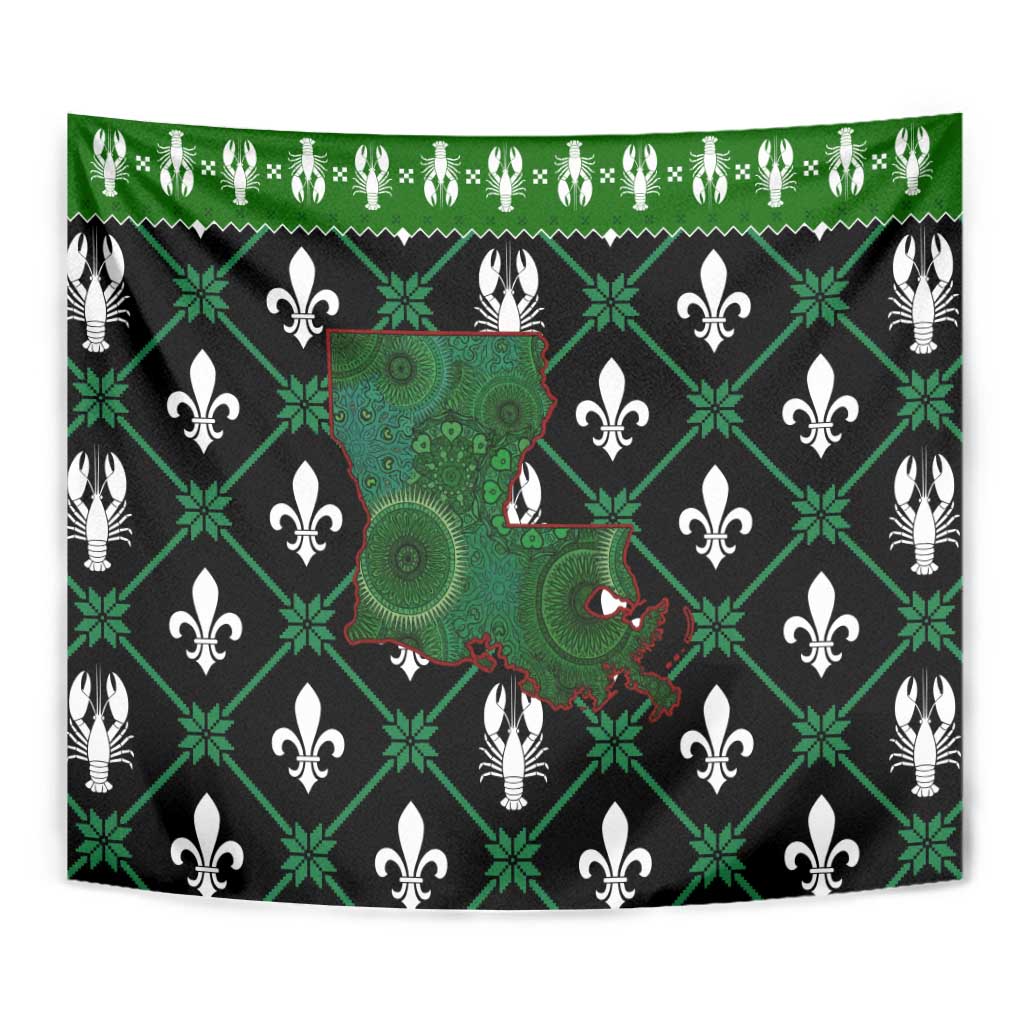 Louisiana USA Symbols Pattern Christmas Tapestry Xmas Holiday Patterns - Wonder Print Shop