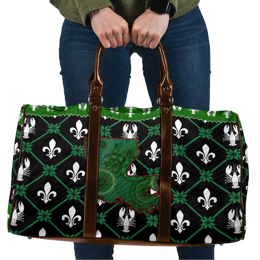 Louisiana USA Symbols Pattern Christmas Travel Bag Xmas Holiday Patterns - Wonder Print Shop