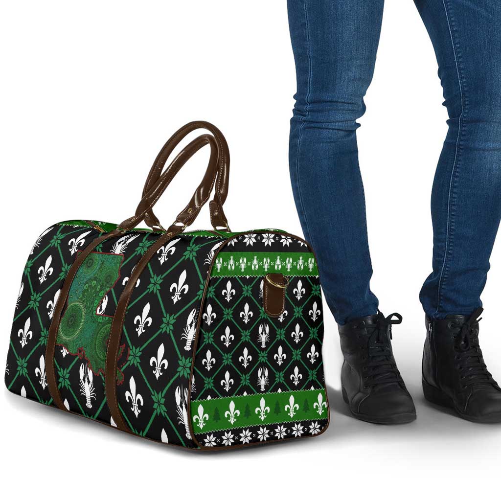 Louisiana USA Symbols Pattern Christmas Travel Bag Xmas Holiday Patterns - Wonder Print Shop