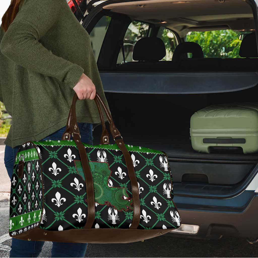 Louisiana USA Symbols Pattern Christmas Travel Bag Xmas Holiday Patterns - Wonder Print Shop
