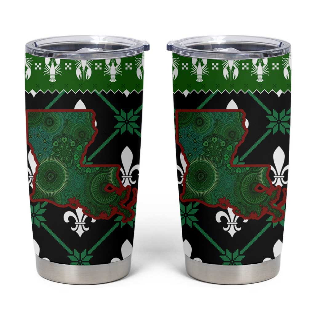 Louisiana USA Symbols Pattern Christmas Tumbler Cup Xmas Holiday Patterns - Wonder Print Shop