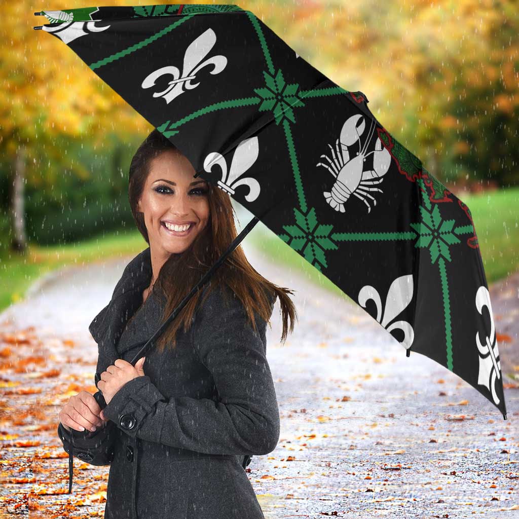 Louisiana USA Symbols Pattern Christmas Umbrella Xmas Holiday Patterns - Wonder Print Shop