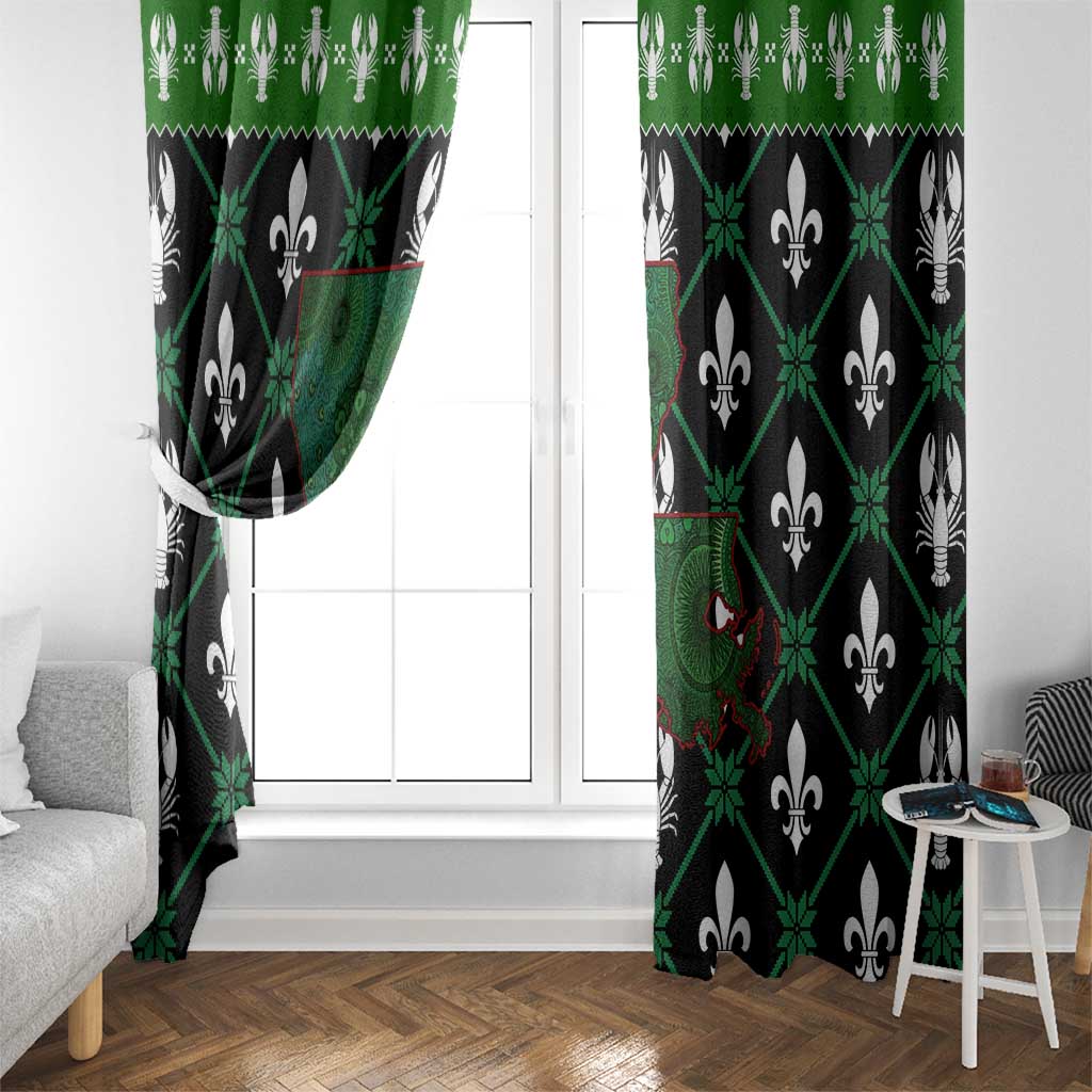 Louisiana USA Symbols Pattern Christmas Window Curtain Xmas Holiday Patterns - Wonder Print Shop
