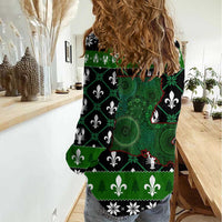 Louisiana USA Symbols Pattern Christmas Women Casual Shirt Xmas Holiday Patterns - Wonder Print Shop