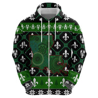 Louisiana USA Symbols Pattern Christmas Zip Hoodie Xmas Holiday Patterns - Wonder Print Shop