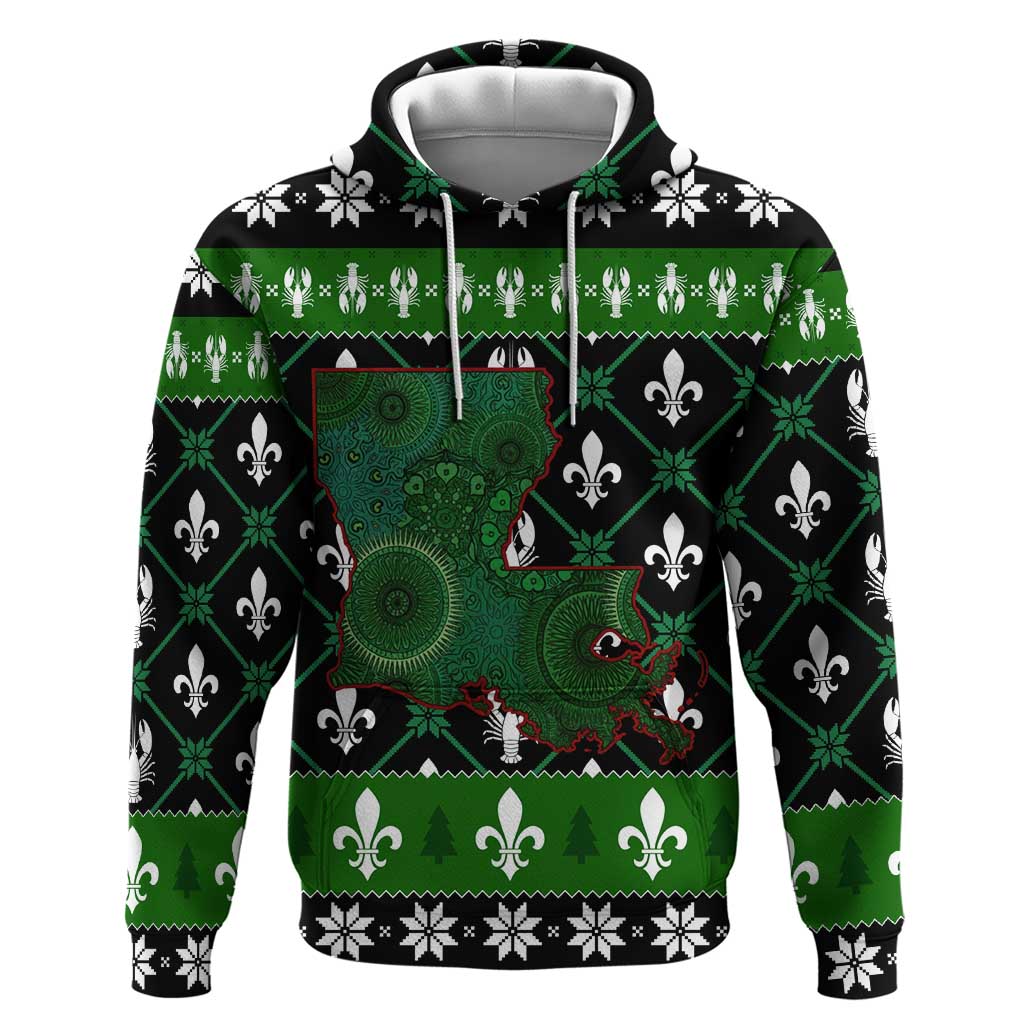 Louisiana USA Symbols Pattern Christmas Zip Hoodie Xmas Holiday Patterns - Wonder Print Shop